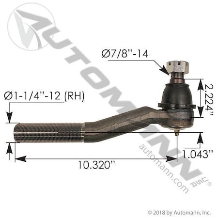 Automann Tie Rod End, Right, Steering 462.ES2238R